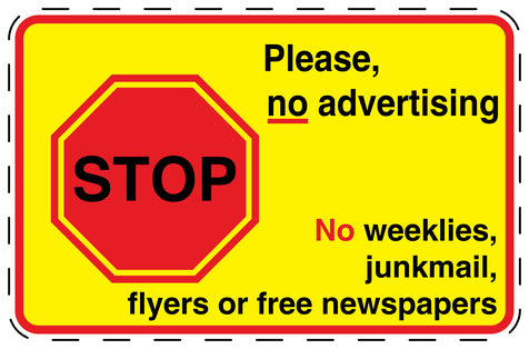 1x No advertising sticker weatherproof LH-KWE-10200-3