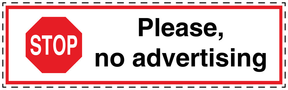 1x No advertising sticker weatherproof LH-KWE-1100-0