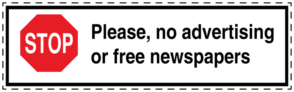 1x No advertising sticker weatherproof LH-KWE-2000-0