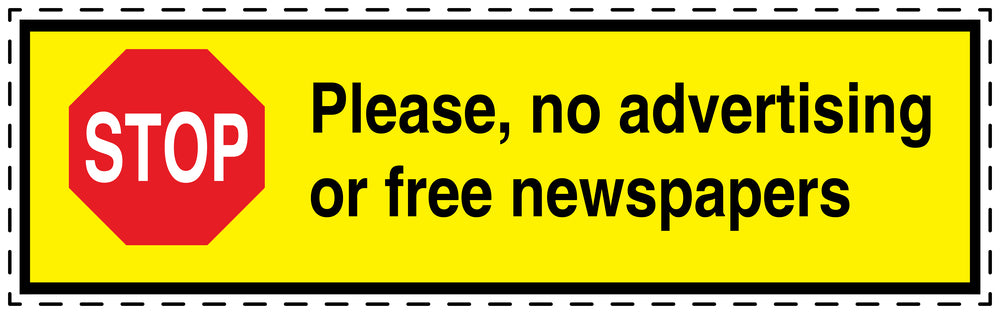 1x No advertising sticker weatherproof LH-KWE-2000-3