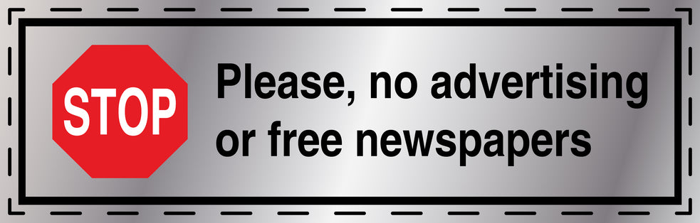 1x No advertising sticker weatherproof LH-KWE-2000-SIG