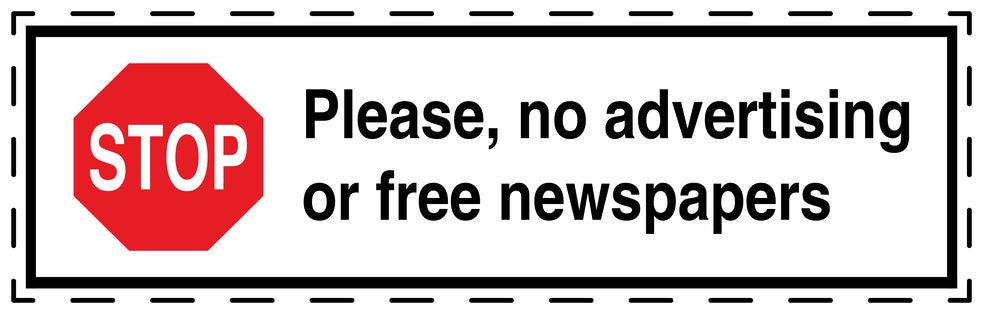 1x No advertising sticker weatherproof LH-KWE-2000-TR