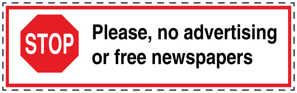 1x No advertising sticker weatherproof LH-KWE-2100-0