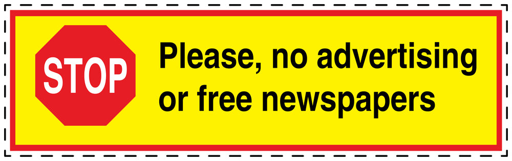 1x No advertising sticker weatherproof LH-KWE-2100-3