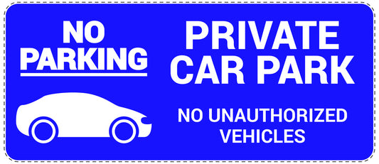 No parking Sticker "No parking Private car park no unauthorized vehicles" LH-NPRK-1080-44