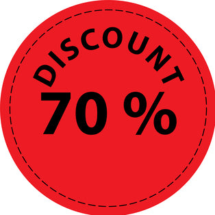 Promotional sticker Offer sticker special offer sticker " Discount 70% " 2-10 cm made of paper and plastic LH-PR-3070
