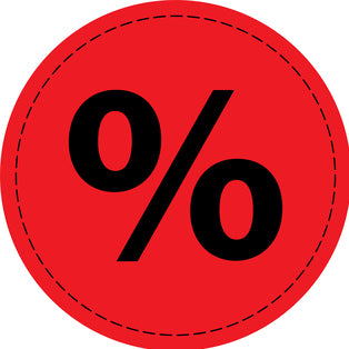 Promotional sticker Offer sticker special offer sticker " %" 2-10 cm made of paper and plastic LH-PR-4850