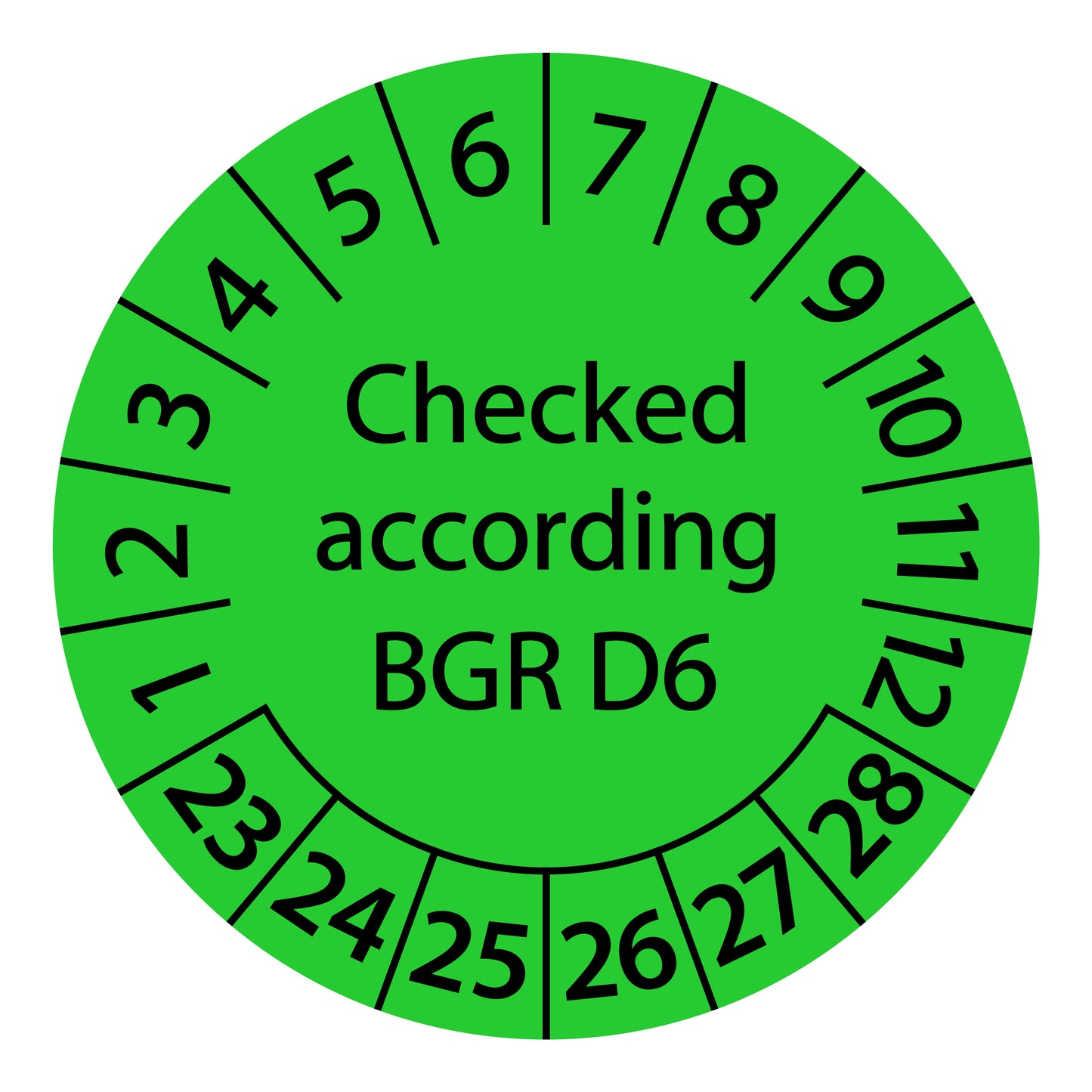 Multi-year test labels, tested according to BGR D6, starting year: 2023 made of paper or plastic ES-PRBGVD6-6-2023