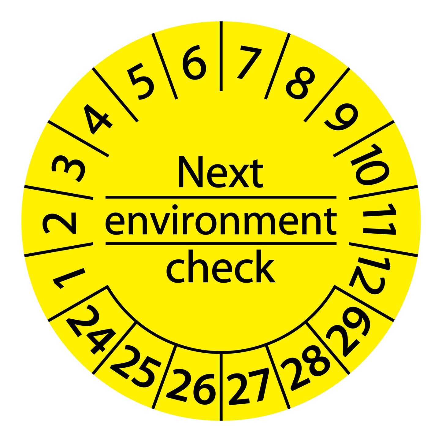 Multi-year test labels, next environmental protection test date, start year: 2024 made of paper or plastic ES-PRNUP-6-2024