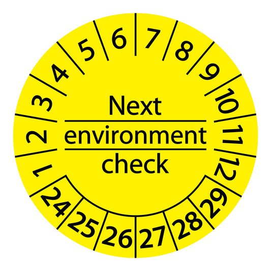 Multi-year test labels, next environmental protection test date, start year: 2024 made of paper or plastic ES-PRNUP-6-2024