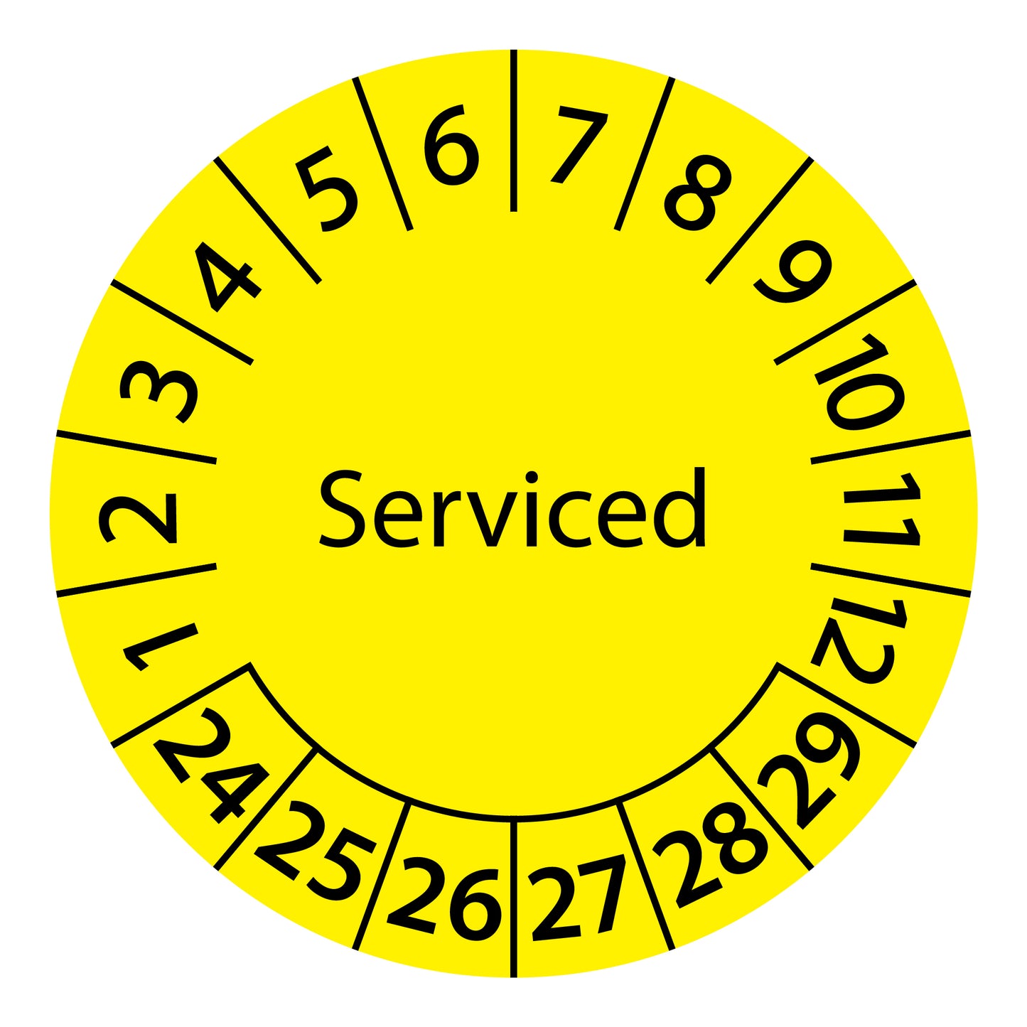 Multi-year inspection labels, serviced, starting year: 2024 made of paper or plastic ES-PRSGB-6-2024