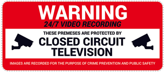 No entry - video surveillance "Warning 24/7 video recording these premises are protected by closed circuit television Images are recorded for the purpose of crime prevention and public safety" 10-40 cm LH-RESTRICT-1010