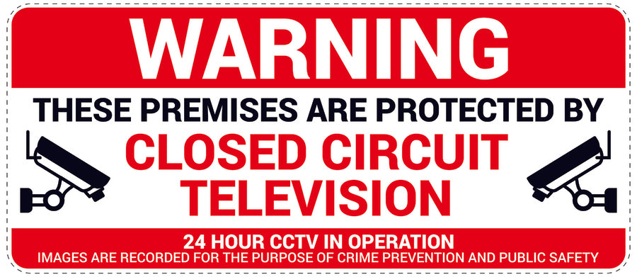 No entry - video surveillance "Warning these premises are protected by closed circuit television 24 hours CCTV in operation Images are recorded for the purpose of crime prevention and public safety" 10-40 cm LH-RESTRICT-1020
