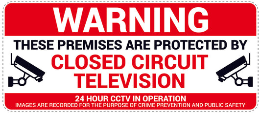 No entry - video surveillance "Warning these premises are protected by closed circuit television 24 hours CCTV in operation Images are recorded for the purpose of crime prevention and public safety" 10-40 cm LH-RESTRICT-1020
