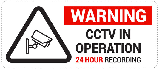 No entry - video surveillance "Warning CCTV in operation 24 hours recording " 10-40 cm LH-RESTRICT-1090