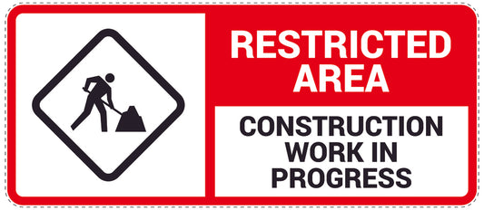 No entry - video surveillance "Restricted area construction work in progress" 10-40 cm LH-RESTRICT-1100