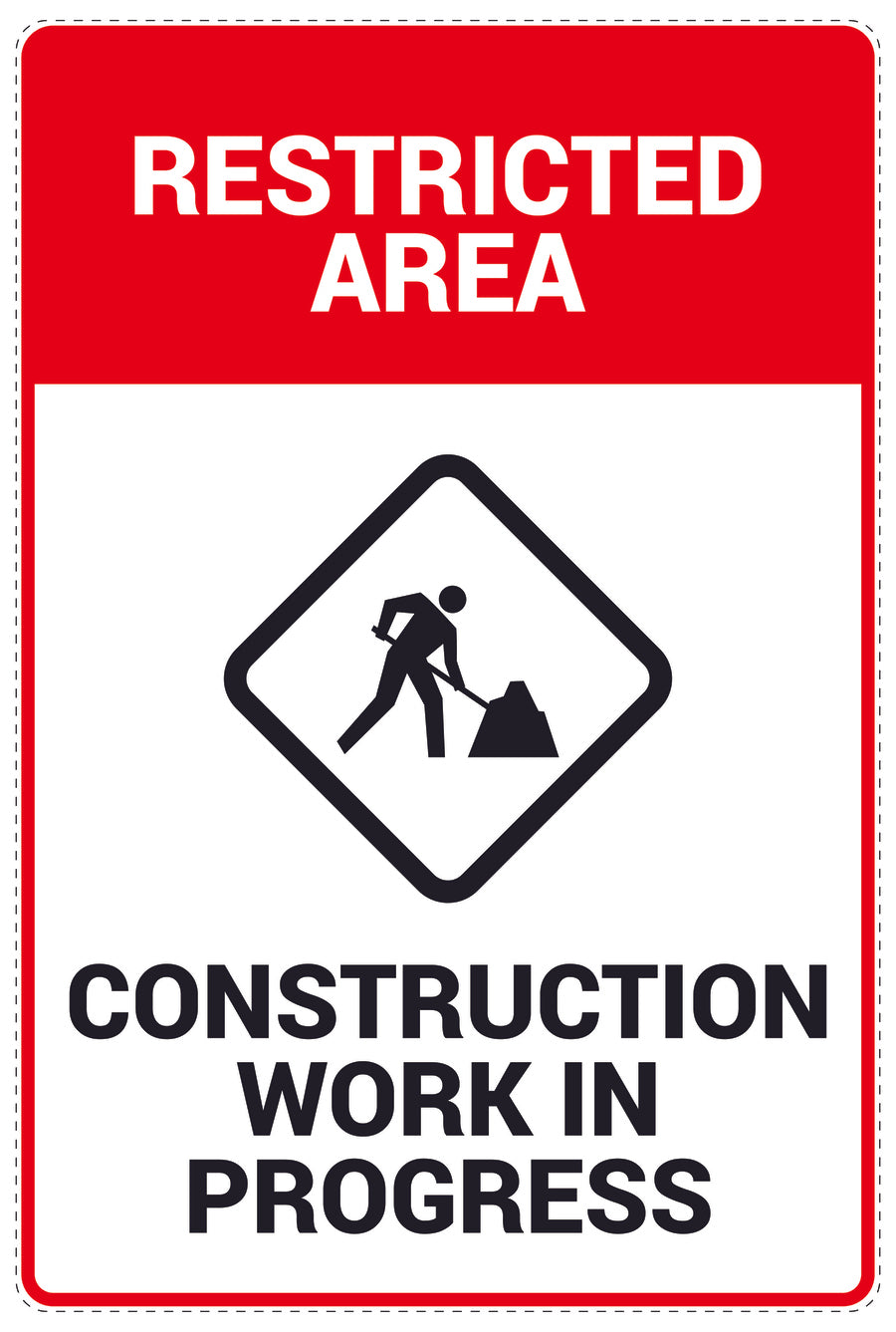 No entry - video surveillance "Restricted area construction work in progress" 10-40 cm LH-RESTRICT-2100