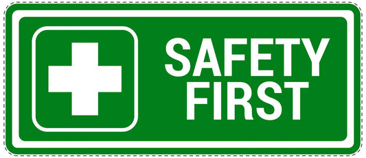 Emergency sticker "Safety first" 10-40 cm LH-SIE-3030-54
