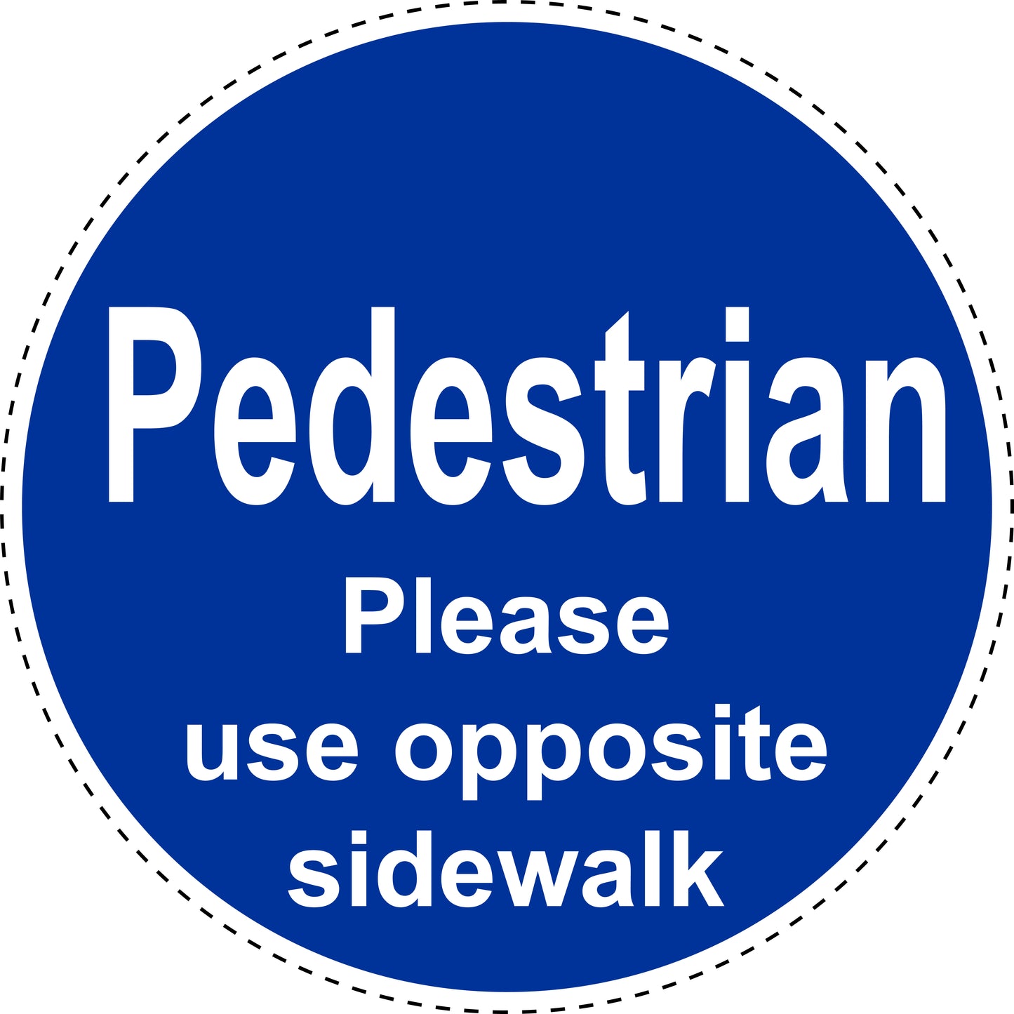 Mandatory stickers "Pedestrians please use opposite sidewalk" made of PVC plastic, LH-SIM1110