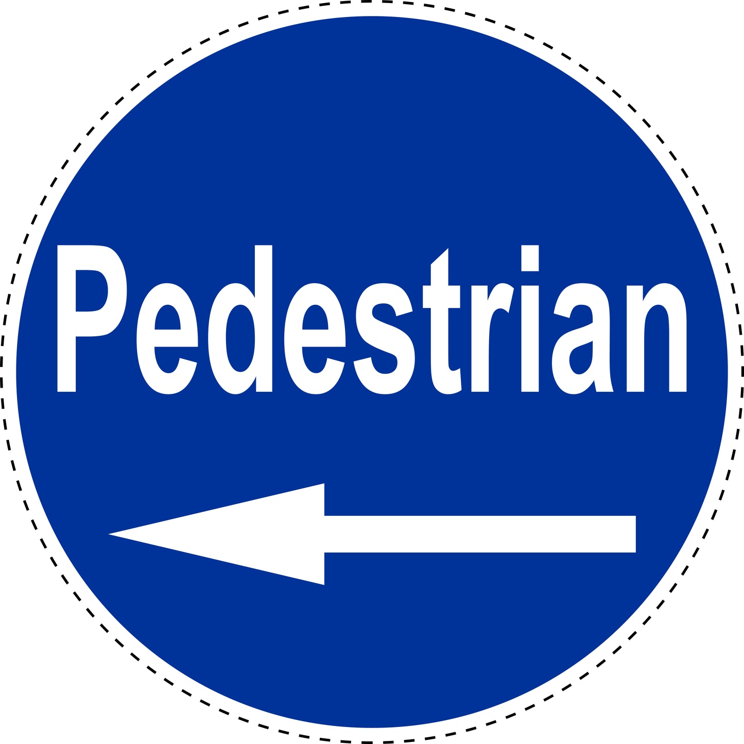 Mandatory stickers "Pedestrian left" made of PVC plastic, LH-SIM1130