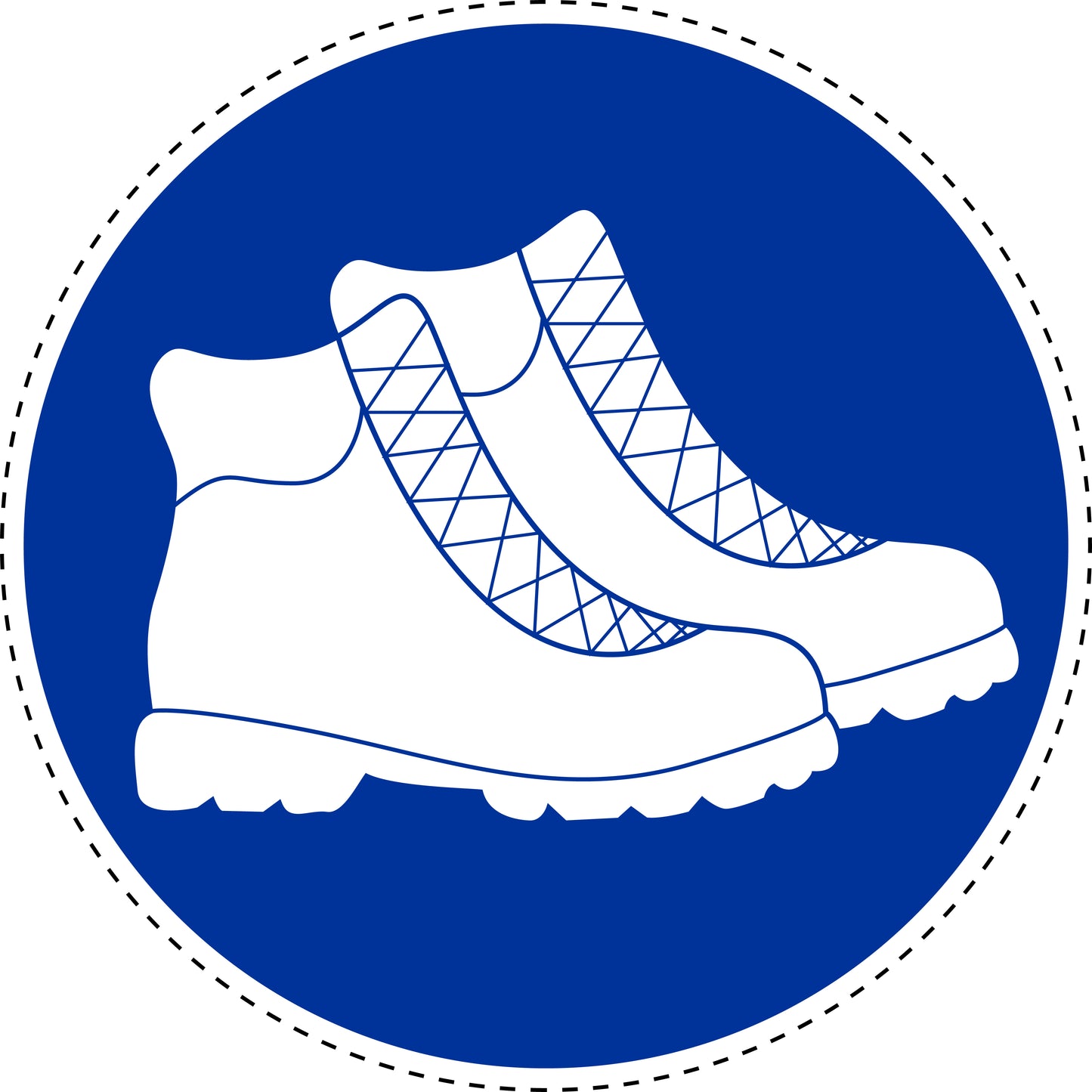 Mandatory stickers "Use foot protection" made of PVC plastic, LH-SIM1380