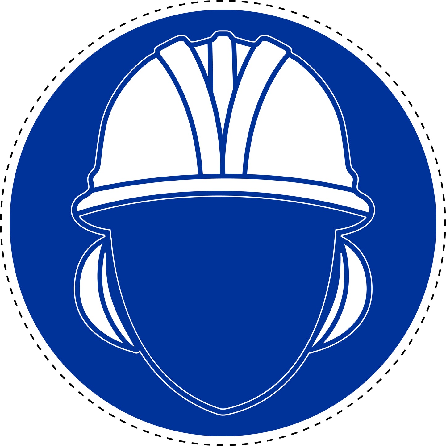 Mandatory stickers "Use hearing and head protection" made of PVC plastic, LH-SIM1440