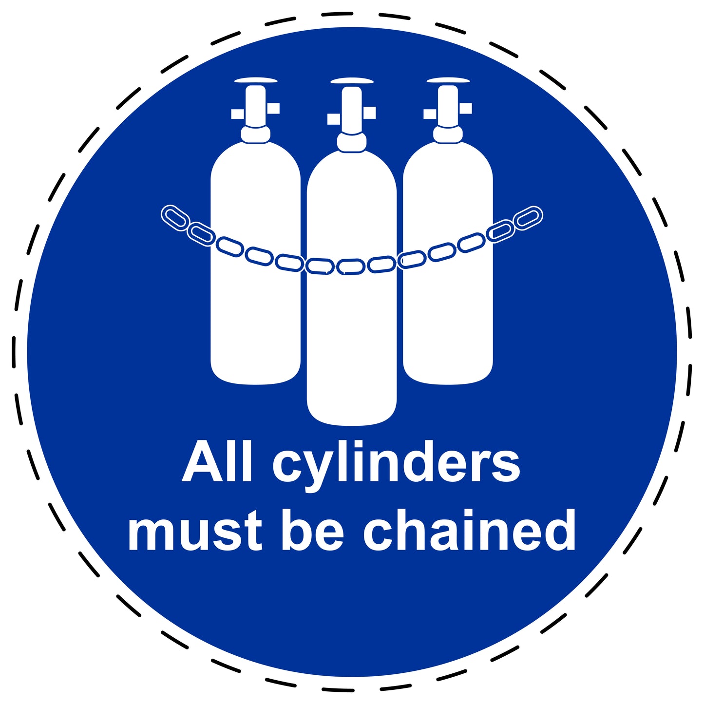 Mandatory sticker "All cylinders must be linked" made of PVC plastic, ES-SIM1600