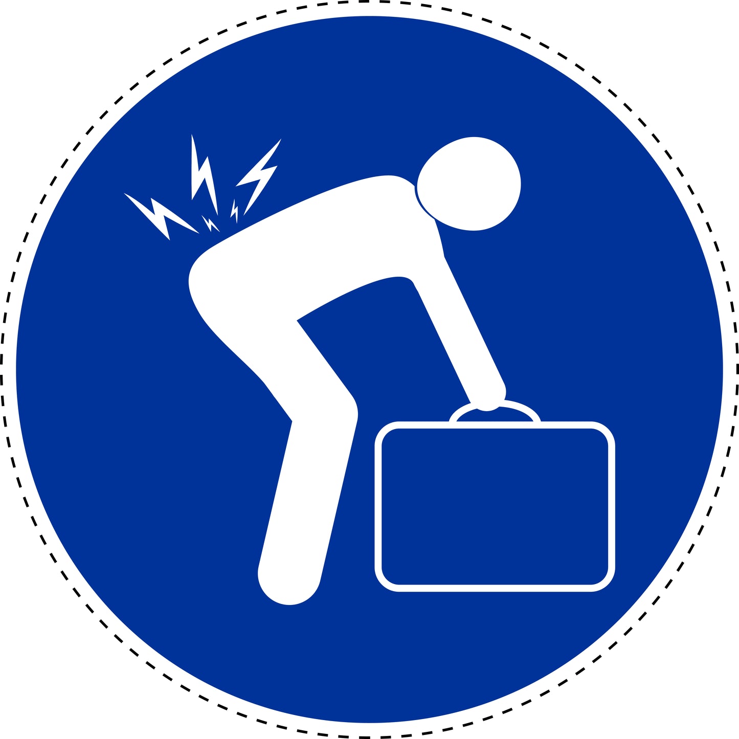 Mandatory sticker "danger symbol when lifting" made of PVC plastic, ES-SIM1660