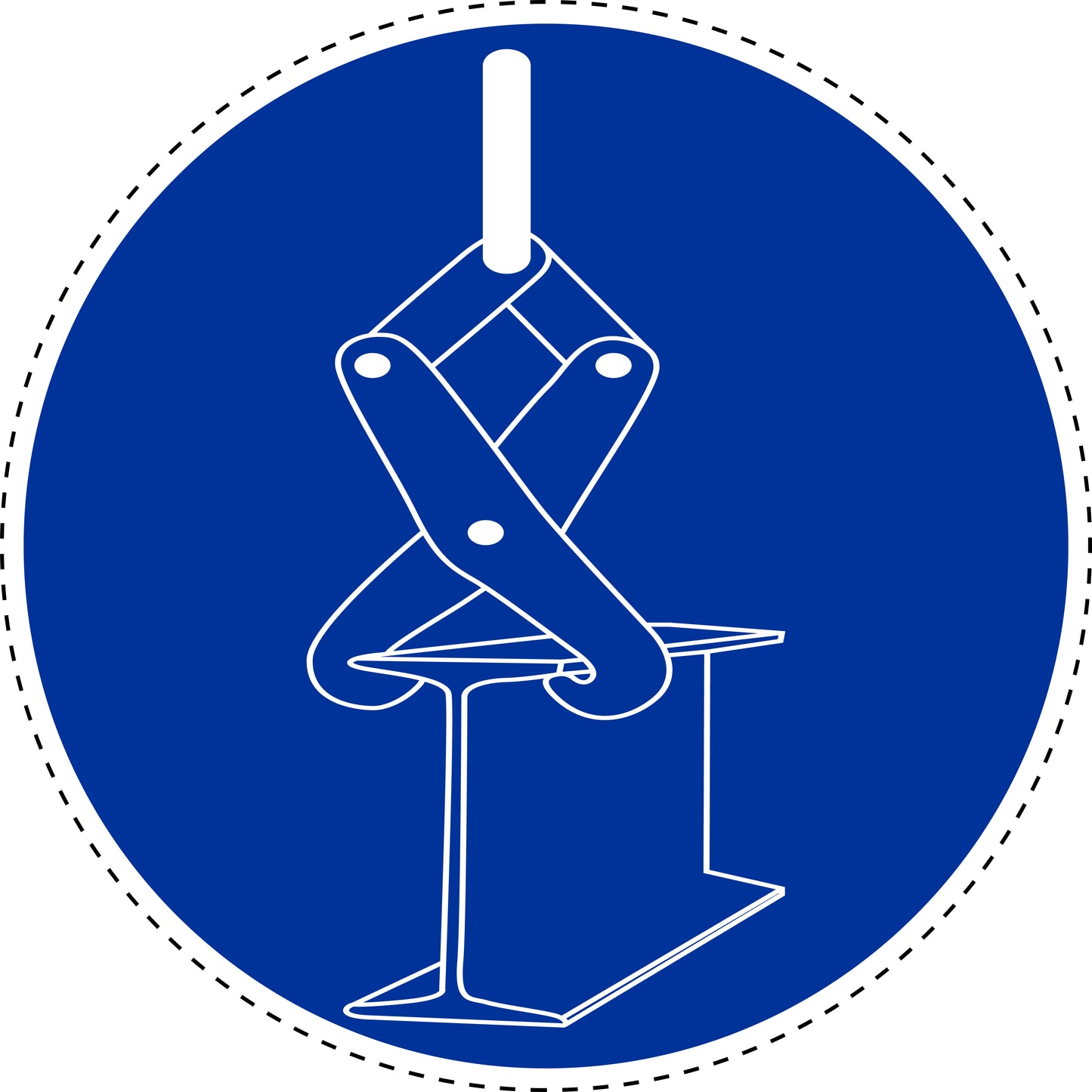 Mandatory sticker "Use lifting device" made of PVC plastic, ES-SIM1700