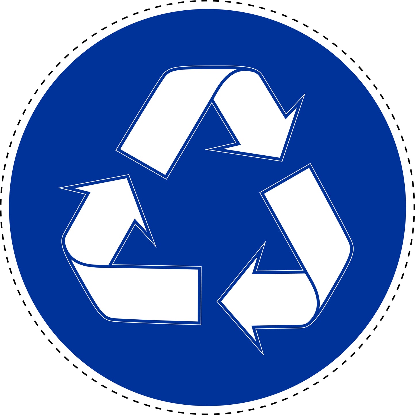 Mandatory stickers "Must be recycled" made of PVC plastic, LH-SIM1760