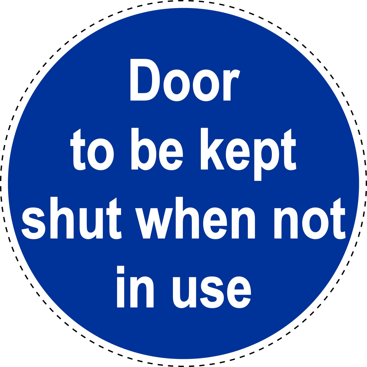 Mandatory sticker "The door must remain closed when not in use" made of PVC plastic, ES-SIM1830