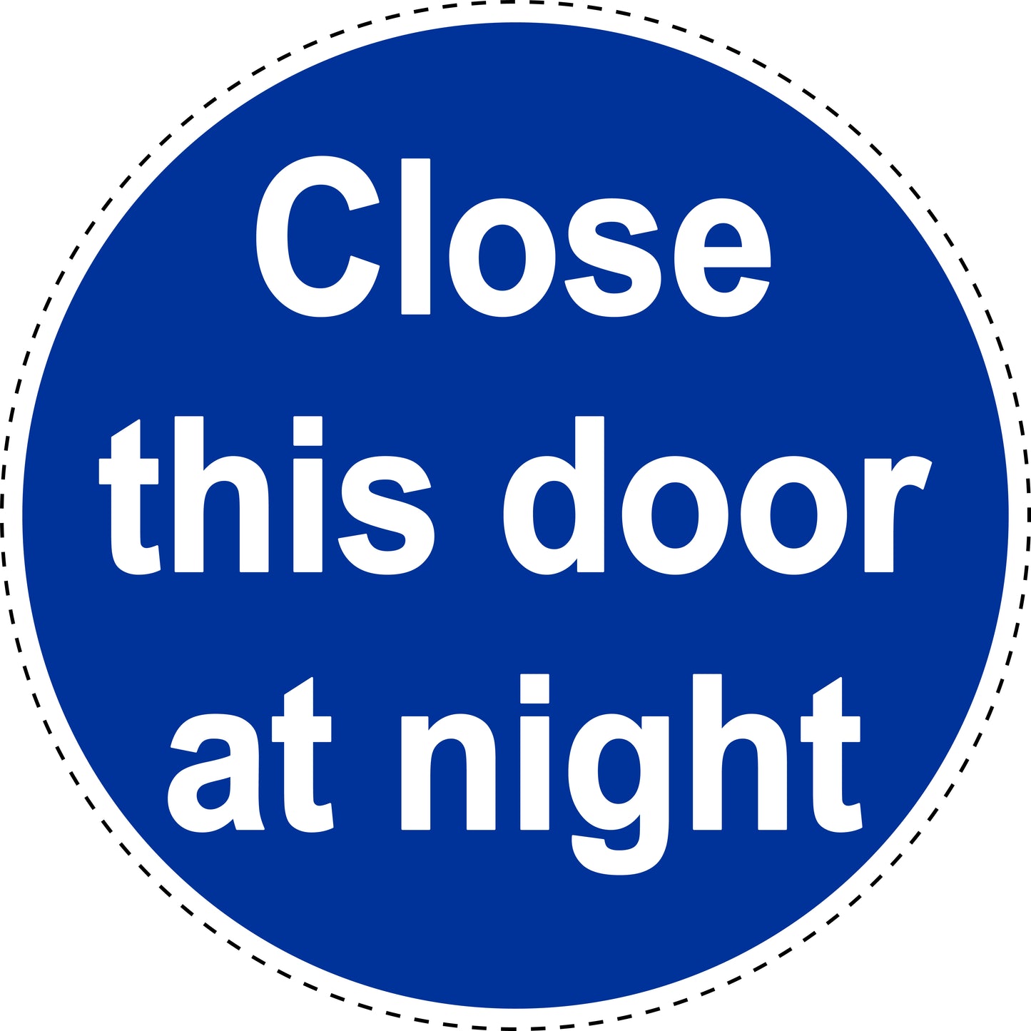Commandment sticker "Close this door at night" made of PVC plastic, ES-SIM1840