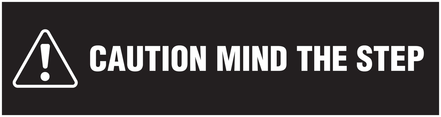 “Caution mind the step” Sticker 20-80 cm made of PVC plastic, LH-STUFE-14000-45x12-88-0