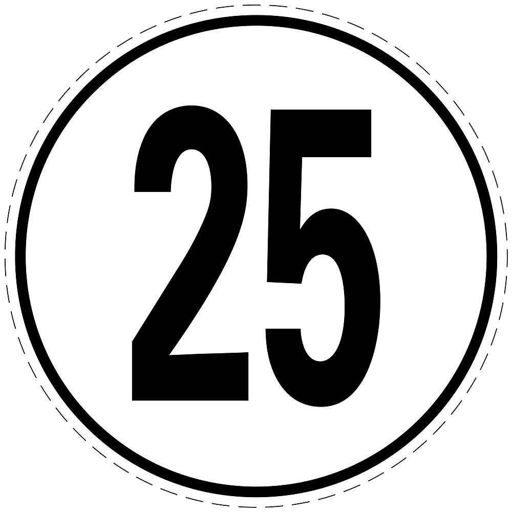 Speed sign 25 km/h LH-CAR5000-25 – LabelHeaven