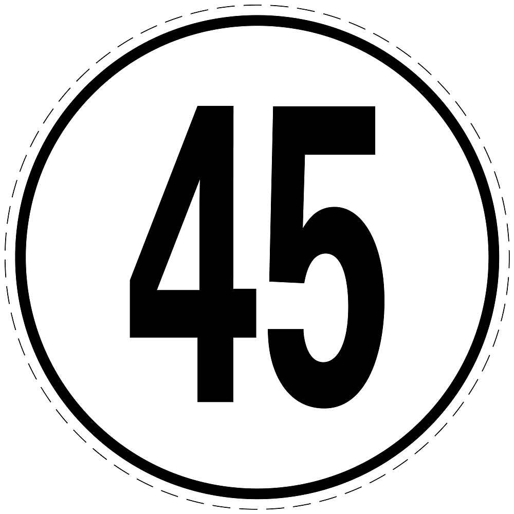Speed sign 45 km/h LH-CAR5000-45