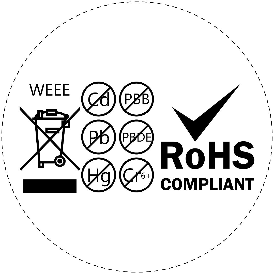 1000 labels RoHS 10-50mm LO-ROHS-11300 Waterproof