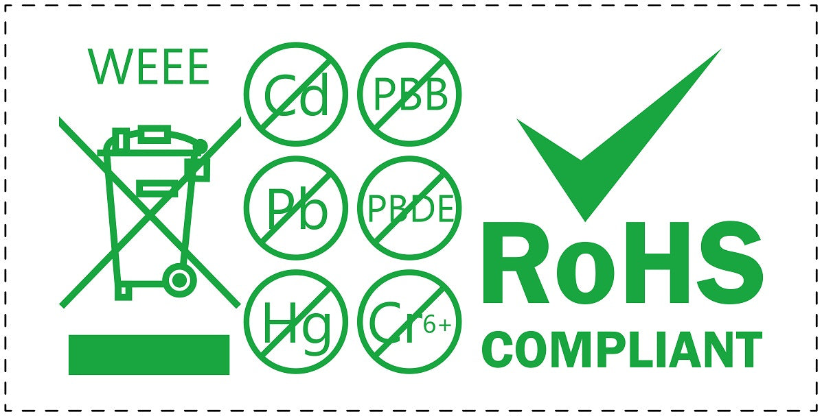 1000 labels RoHS 10-50mm LO-ROHS-21300 Waterproof