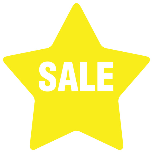 Promotional stickers round star-shaped "Sale" 10-60 cm LH-SALE-1000-ST-10-3-0