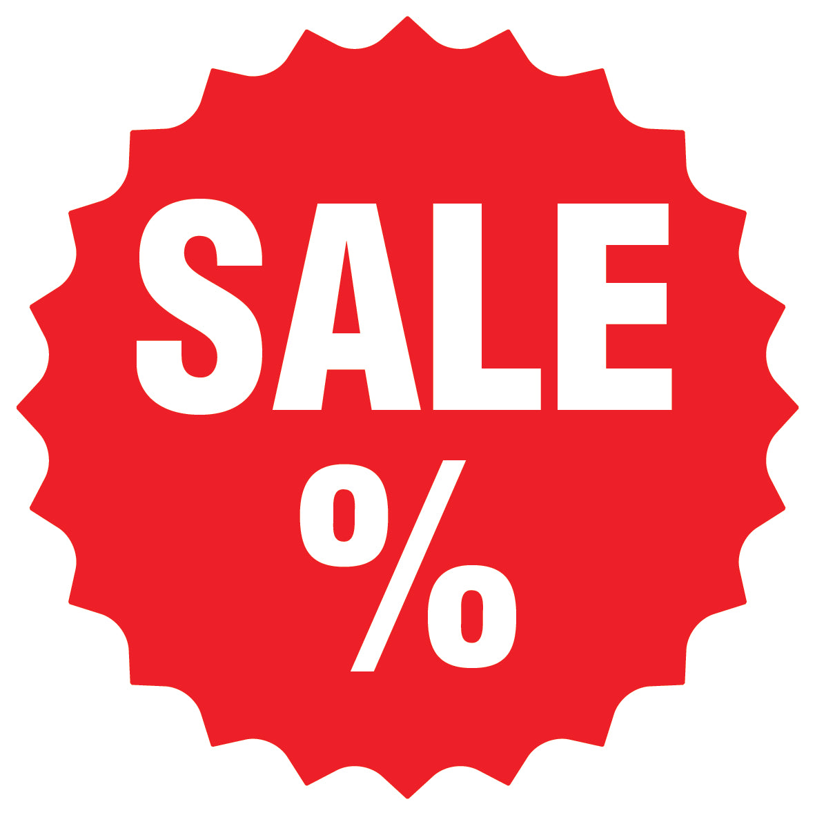 Promotional stickers round star-shaped "Sale%" 2-7 cm LH-SALE-3000-RS-10-14-0