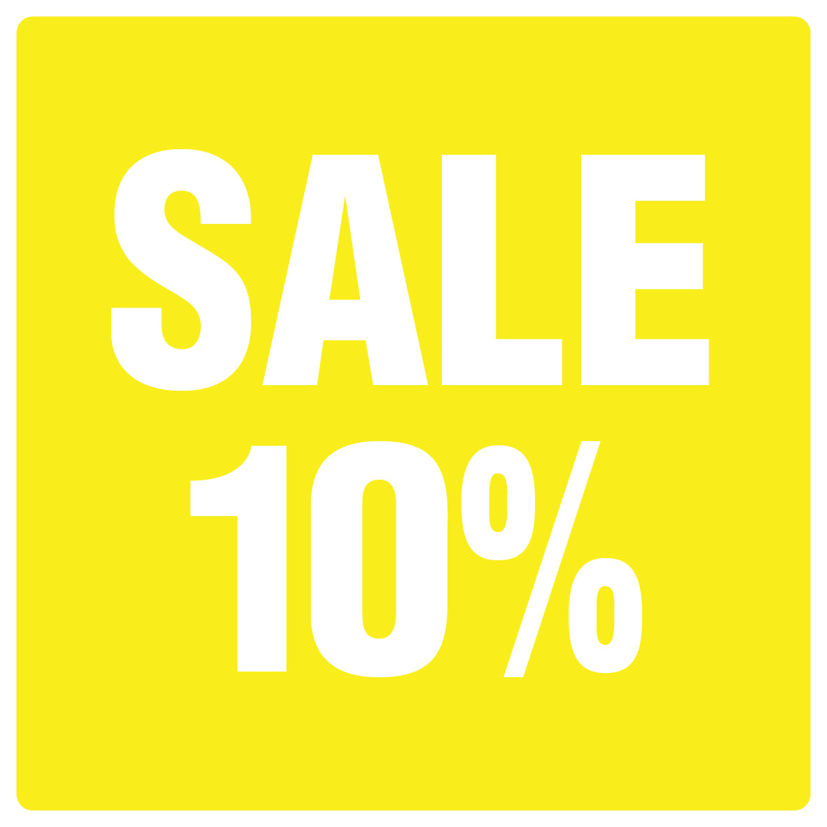 Promotional stickers square"Sale 10%" 2-7 cm LH-SALE-3010-QU-10-3-0