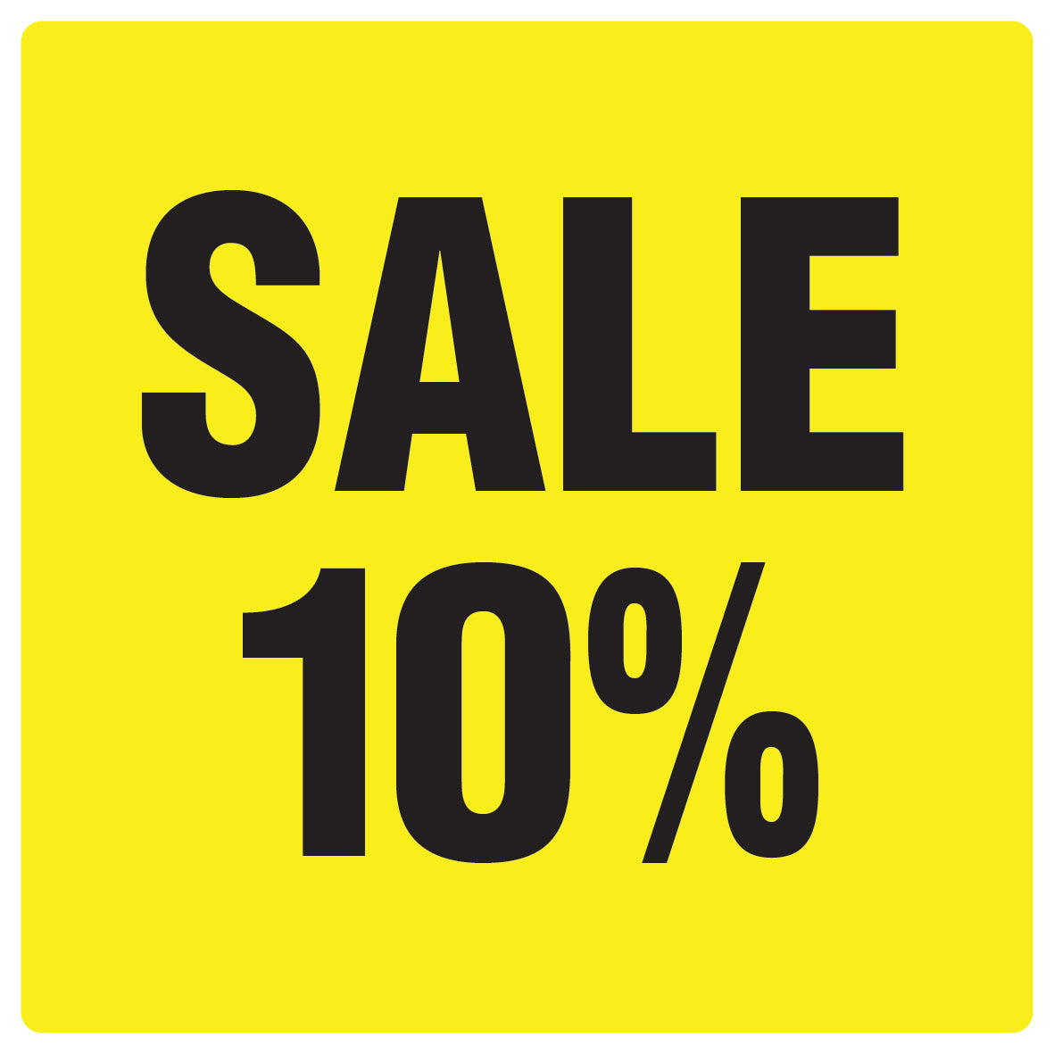 Promotional stickers square"Sale 10%" 2-7 cm LH-SALE-3010-QU-10-3-88