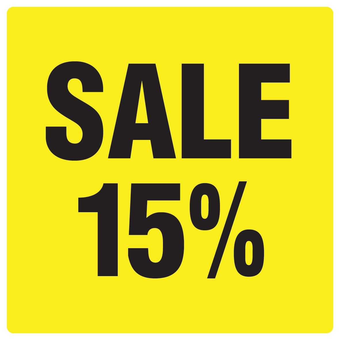 Promotional stickers square"Sale 15%" 10-60 cm LH-SALE-3015-QU-10-3-88