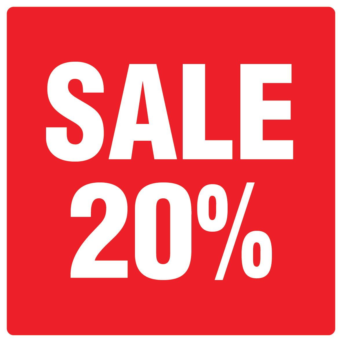 Promotional stickers square"Sale 20%" 10-60 cm LH-SALE-3020-QU-10-14-0