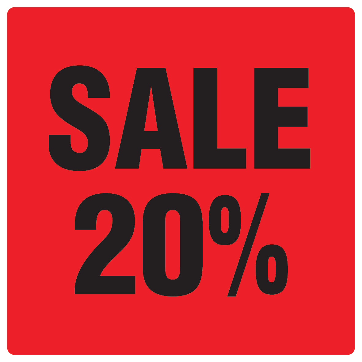 Promotional stickers square"Sale 20%" 10-60 cm LH-SALE-3020-QU-10-14-88