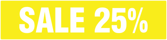 Promotional stickers rectangular "Sale 25%" 2-7 cm LH-SALE-3025-RE-50x12-3-0
