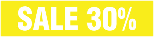 Promotional stickers rectangular "Sale 30%" 2-7 cm LH-SALE-3030-RE-50x12-3-0