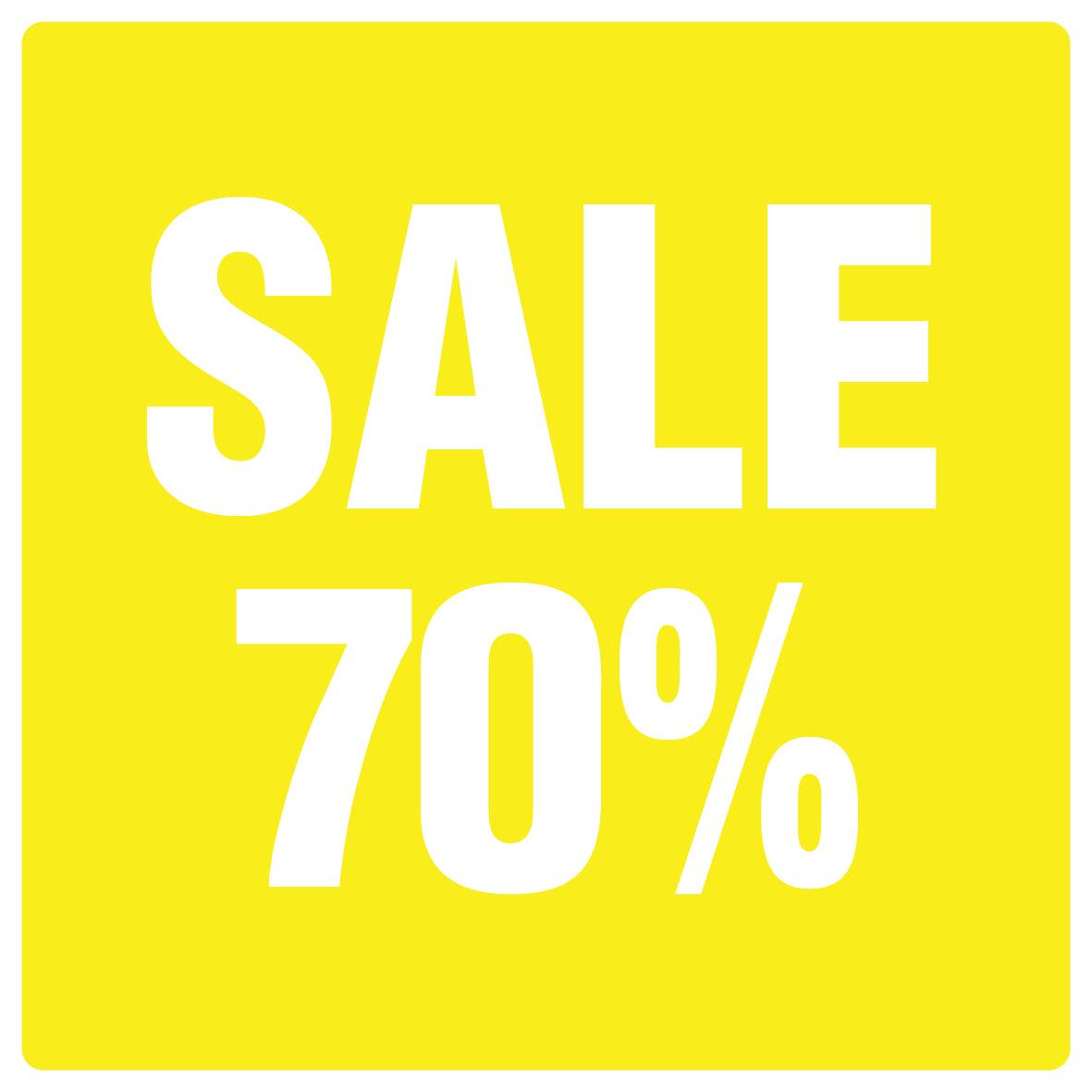 Promotional stickers square"Sale 70%" 2-7 cm LH-SALE-3070-QU-10-3-0