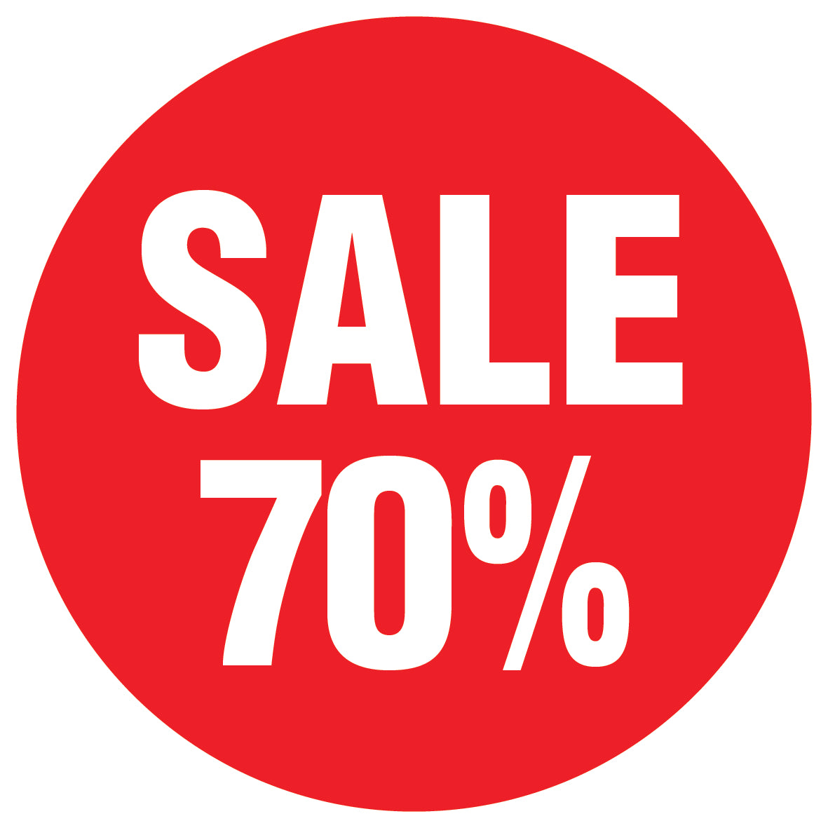 Promotional stickers round 2 "Sale 70%" 10-60 cm LH-SALE-3070-RU-10-14-0