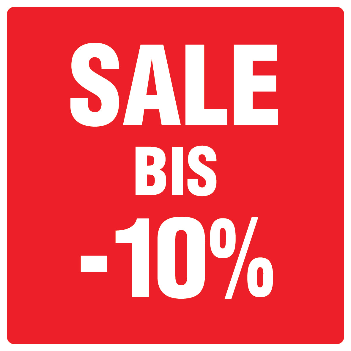 Promotional stickers square"Sale bis -10%" 10-60 cm LH-SALE-4010-QU-10-14-0