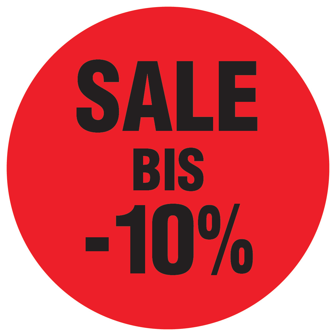 Promotional stickers round 2 "Sale bis -10%" 2-7 cm LH-SALE-4010-RU-10-14-88